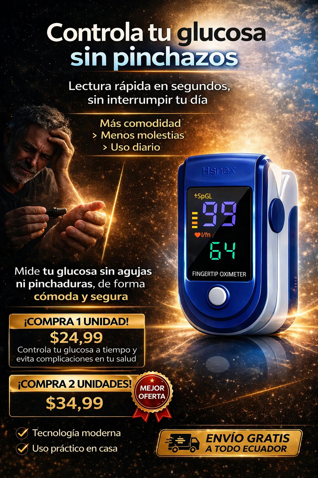 Glucomax - Controla tu glucosa en 5 segundos sin dolor ni pinchazos