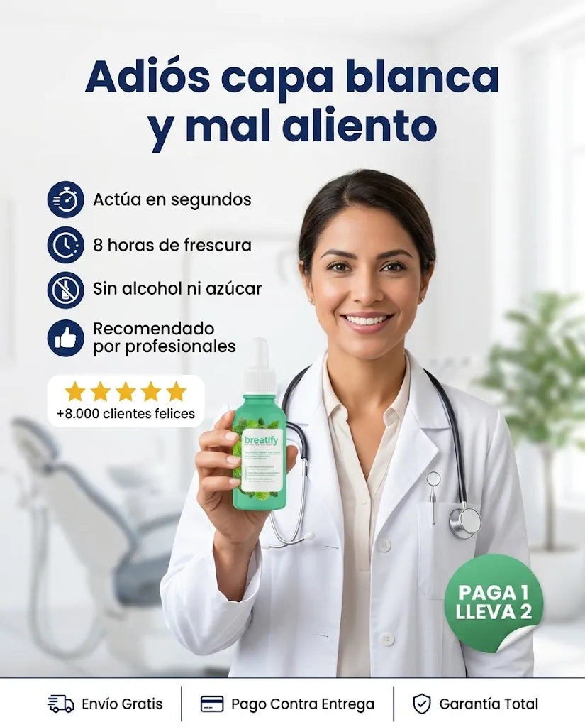 Breatify - Elimina la capa blanca y mal aliento en segundos (PAGA 1 LLEVA 2)