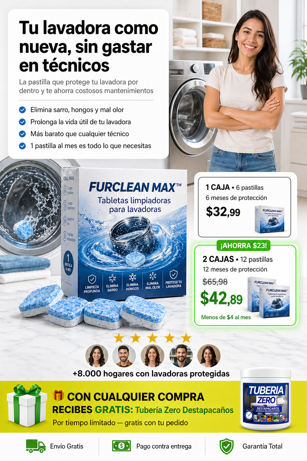 FURCLEAN MAX™ – Limpieza Profunda y Eliminación de Pelos en 1 Solo Ciclo