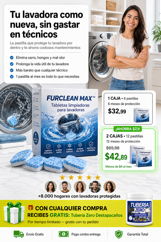 FURCLEAN MAX™ – Limpieza Profunda y Eliminación de Pelos en 1 Solo Ciclo