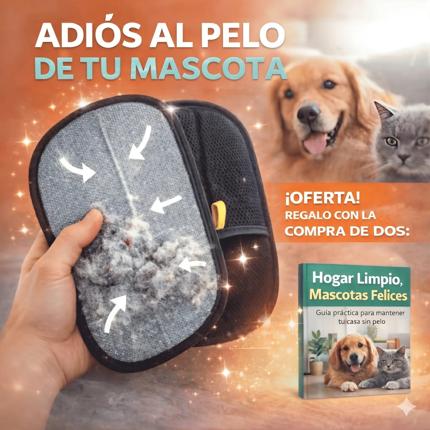 PawsClean Pro — Elimina el pelo de tu mascota en minutos Reutilizable