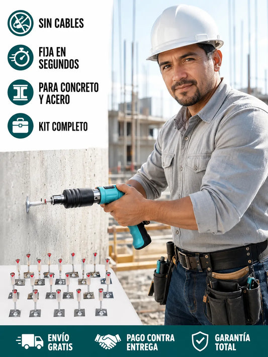 FIXGUN PRO™ – Fija Clavos en Concreto y Acero en Menos de 3 Segundos