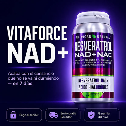 VITAFORCE NAD+ - Reactiva tus células y recupera tu energía desde adentro (60 capsulas)