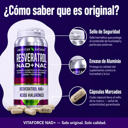 VITAFORCE NAD+ - Reactiva tus células y recupera tu energía desde adentro (60 capsulas)